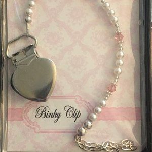 Sterling Silver Heart Binky Clip Holder